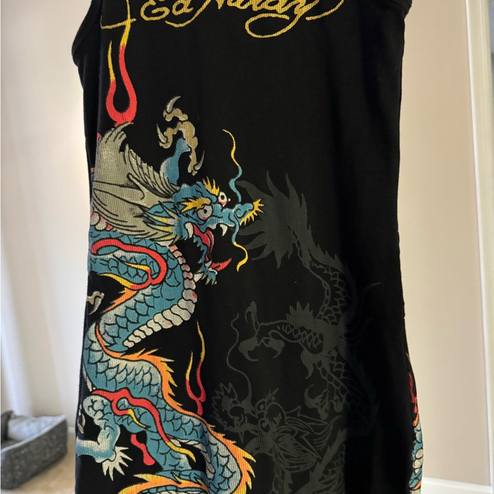 SOLD - Ed Hardy Black Dragon Tank Dress
